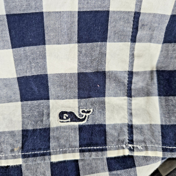 Vineyard Vines Girls Long Sleeve Top Tunic Blue and White Gingham Check Large 14 - Picture 8 of 10